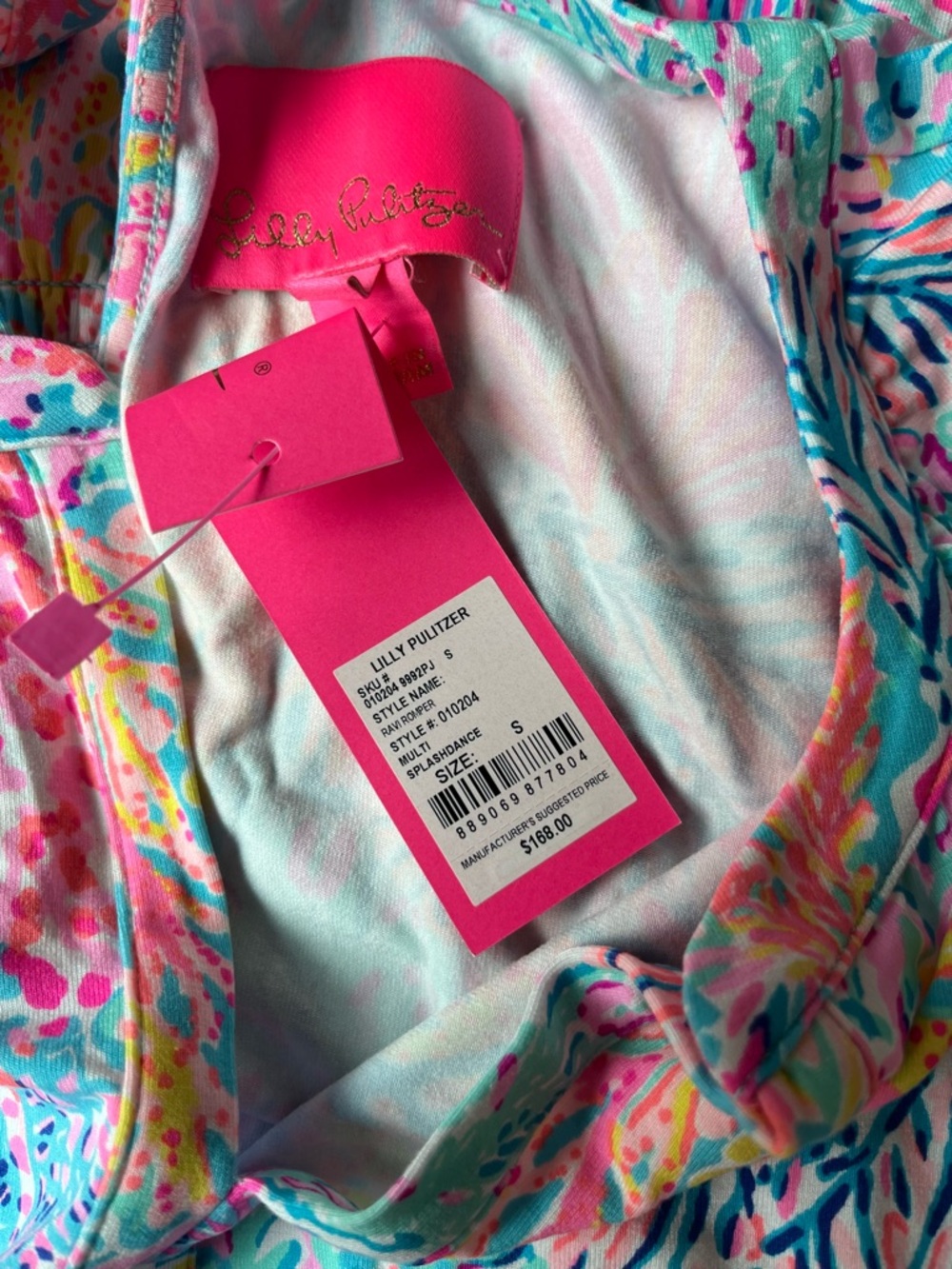 NWT LILLY PULITZER RAVI ROMPER MULTICOLOR WOMENS SMALL VIBRANT - Picture 3 of 8